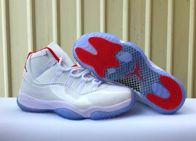 Air Jordan 11 Retro White Red - Click Image to Close